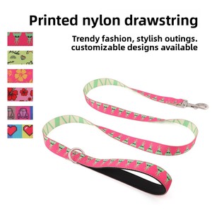 Heat-transfer Print Nylon Dog Leash P-style Collar; Suitable for Small/medium/large Breeds; Prevents Large Dogs <strong>Getting</strong> <strong>Lost</strong> - Product Image 1