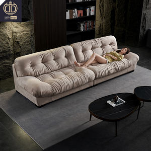 Minimalist कपड़े मॉड्यूलर मिलानो डिजाइन सोफे मुलायम गद्देदार बादल 3 सीटों वाले हंस नीचे पंख भरने कुशन सोफे - Product Image 2