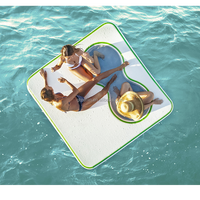 Vert personnalisé point de goutte loisirs pont gonflable plate-forme tapis air île flottant Jet Ski ponton Dock sur mer