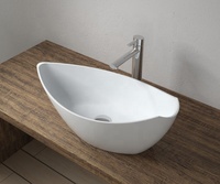 Lavabo de salle de bain en pierre naturelle, résine, Design carré mince, nouveau
