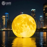 Ballon gonflable personnalisé de lune rougeoyante pour la scène de visite nocturne de la mi-automne et l'installation artistique