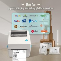 Imprimante d'étiquettes thermiques USB OEM d'usine 4 pouces 110 mm, imprimante de bordereaux d'expédition 4x6 pour la logistique