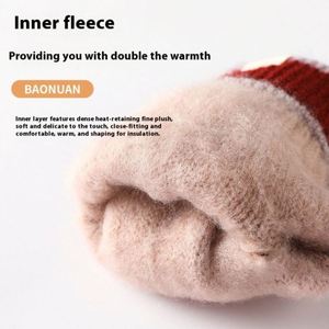 Gants d'hiver pour femmes à double couche, fournis directement par l'usine, en tricot jacquard avec doublure en polaire - Product Image 5