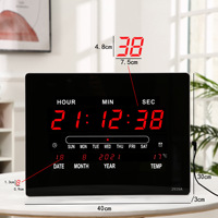Kalender Modern 2026 Jam Dinding Digital Elektronik Layar Besar Termometer Fase Bulan Abadi Operasi Senyap Alarm