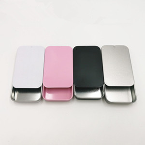 80x50x15mm 35g 40g Metal Rectangle Black Silver Pink White Slider Tin Box for candy slider tin Can lip balm slider tin box