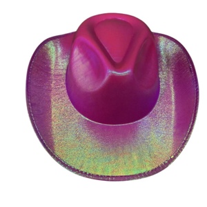 Chapeaux <span class=keywords><strong>de</strong></span> cowboy/cowgirl personnalisés en gros, promotionnels, holographiques, brillants, scintillants, pour fêtes, voyages, sports, extérieur, personnalisables, unisexes - Product Image 3