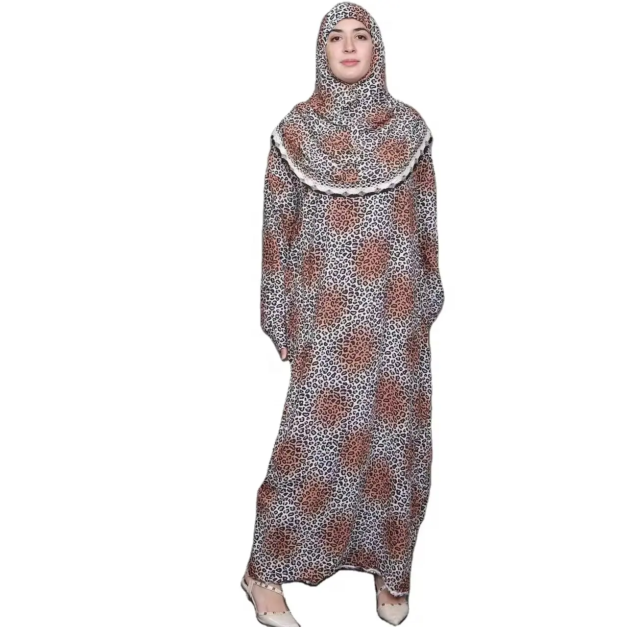 9873 Middle East Plus Size Women's New Muslim Lace Hooded Prayer Robe Fashion with Hijab african print dresses