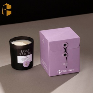 Vela Aromática <span class=keywords><strong>de</strong></span> Cera <span class=keywords><strong>de</strong></span> Soja Hecha a Mano en Frasco <span class=keywords><strong>de</strong></span> Vidrio con Logotipo Personalizado para el Hogar y el Dormitorio, sin Humo, <span class=keywords><strong>de</strong></span> FUBEI LIVING, con <span class=keywords><strong>Caja</strong></span> - Product Image 4
