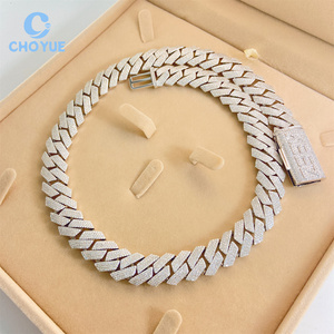 Hip Hop Style Trend 15MM <b>Iced</b> <b>Out</b> VVS Moissanite Diamond Cuban Link <b>Chain</b> 925 Sterling Silver Fine Jewelry Necklace - Product Image 2