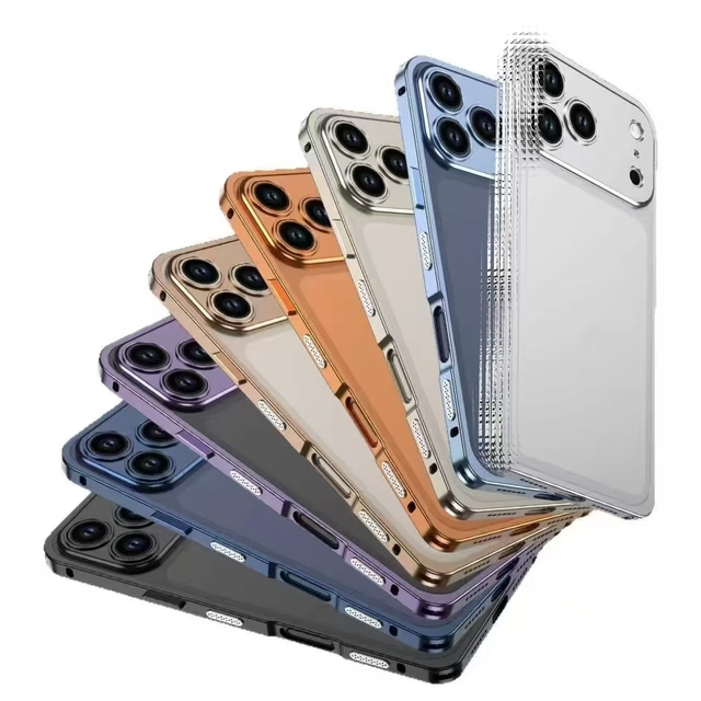 New High Quality Luxury Metal Frame Aluminum Alloy Phone Case Lens Protection Cases Luxury for Girl iphone 17 Pro Max Phone Case
