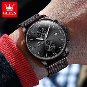 2886 New Fashion Factory Custom <b>Black</b> <b>Watch</b> Luxury Chronograph High Quality Stainless Steel Custom Logo Oem Quartz <b>Watch</b> - Product Image 5