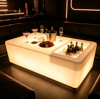 Table de bar LED pour fête en boîte de nuit, table de fête avec seau à glace pour bar, table à cocktails illuminée à 16 couleurs changeantes, ambiance festive