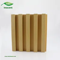 Panel Dinding Kayu Solid Minimalis Modern, Motif Grating Cekung-Cembung, Tahan Air, Bahan WPC untuk Dekorasi Latar Belakang Hotel dan Rumah