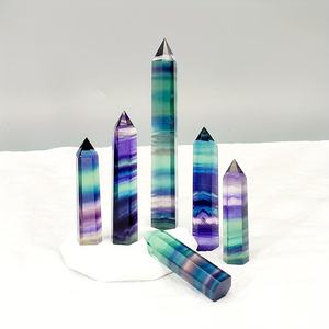 Cristal de Fluorita Pulido y Colorido CrystalHola al por Mayor, Punto de Cristal para Feng Shui, Tendencia de Moda, Decoración Relajante para el Hogar, Oficina y Dormitorio - Product Image 3