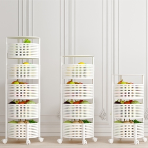 Nuovo Trend 2025: Carrello Portaoggetti da <span class=keywords><strong>Cucina</strong></span> in Metallo, Design Multifunzionale con Ripiani Girevoli per Verdure - Product Image 1