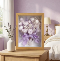 Cadre de présentation en bois pour fleurs préservées, cadre photo pour fleurs immortelles, avec logo personnalisé et ruban, cadeau souvenir de vacances, direct usine