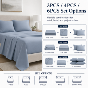 Drap-<span class=keywords><strong>housse</strong></span> en microfibre couleur unie à poches profondes 360 °   Drap de lit élastique doux brossé, taille Queen et King, OEM ODM, vente en gros pour hôtels - Product Image 6
