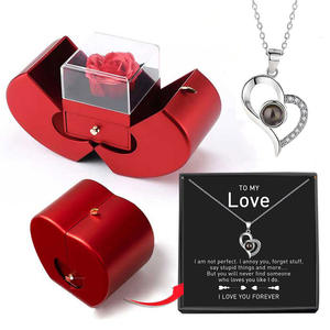 2025 chaud saint valentin bijoux cadeaux luxe Zircon collier avec Rose boîte-cadeau mode pendentif bijoux pour femme maman petite amie - Product Image 3