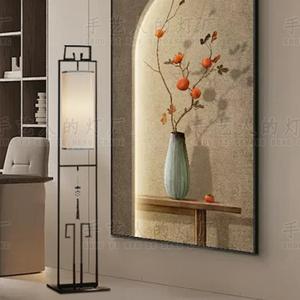Lampadaire de style chinois avec source lumineuse LED et commande par interrupteur pour salon, chambre, bureau, hôtel, club, inspiré du zen, moderne - Product Image 2