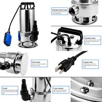 Pompe submersible en acier inoxydable pour le sous-sol, les inondations, la cave, la piscine, l'étang, le jardin, le bain à remous, le nettoyage/le drainage, manuel automatique/co