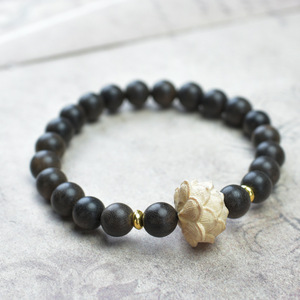 Bracciale in Legno YL <span class=keywords><strong>Chen</strong></span> Xiang per Uomo e Donna, Fai-da-Te con Fiori, Pixiu, Rosario, Perla di Buddha a Cerchio Singolo per Meditazione - Product Image 5