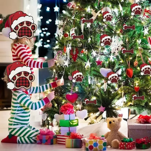 เครื่องประดับคริสต์มาสสำหรับสัตว์เลี้ยง30ชิ้นเครื่องประดับไม้ไม้คริสต์มาสและของตกแต่งบ้านทำจากไม้ - Product Image 6