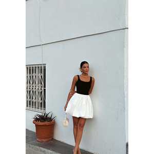 Vestido Largo Negro Lena con Cuello Cuadrado, Elegante, Talla Grande, con Volantes Decorativos, para Eventos Formales y de Club - Product Image 6