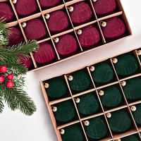Nouveautés transfrontalières : 20 boules de Noël suspendues en velours floqué, incassables et réutilisables, de 6 cm, pour décorations d'arbre de Noël