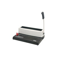 Máquina Encuadernadora Manual de Espiral, Perfora 15 Hojas, Encuaderna 500 Hojas, Perforadora de Documentos de Oficina, Encuadernadora en Espiral con Base Metálica