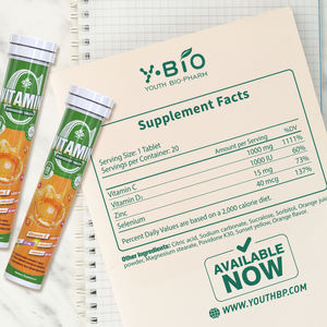 Tabletas Efervescentes de Vitamina C de 1000 mg, Ayudan a Apoyar la Función Normal del <span class=keywords><strong>Sistema</strong></span> Inmunitario en Adultos, Suplemento Dietético en Stock - Product Image 5