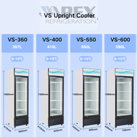 Réfrigérateur commercial vertical à porte vitrée pour boissons, avec compresseur Embraco, idéal pour les magasins et supermarchés