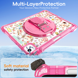 Đầy màu sắc phim hoạt hình máy tính bảng chống sốc trường hợp gồ ghề với 360 xoay chân đế dây đeo tay cho <span class=keywords><strong>iPad</strong></span> Pro 11 2018 - Product Image 4