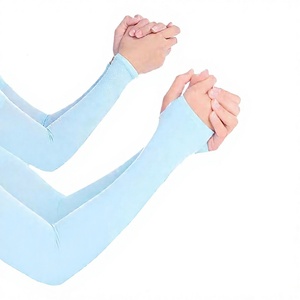 Manchons de bras anti-UV bleu clair pour adultes unisexes en Spandex et Polyester pour le cyclisme, la course à pied et la pêche - Product Image 1