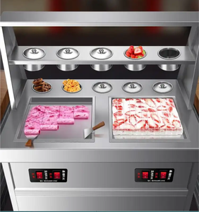 Machine à glace frite à double plateau carré 50L/H avec 5 barils, modèle B1, prix de gros, pour glace roulée, économique, pour le Royaume-Uni/l'Australie - Product Image 1
