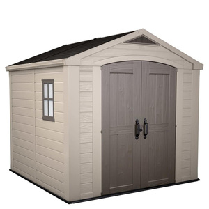 Casetta da Giardino Keter Factor 8x8 256.5x255x243 Cm Effetto Legno in Resina Beige per Esterni - Product Image 1