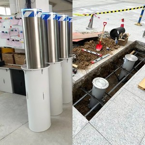 Bolardos de Seguridad Automáticos Hidráulicos de Acero Inoxidable con Control Remoto para Estacionamiento - Product Image 4