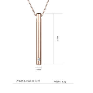 Kişiselleştirilmiş gümüş/altın silindir kremasyon takı külleri için, özel kremasyon Urn anıt parfüm şişesi kolye - Product Image 3