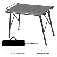Offre Spéciale Table de pique-nique d'ascenseur haut de gamme Table de rouleau d'oeufs pliable Portable extérieure Table d'IGT de Camping d'alliage d'aluminium