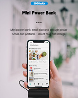 Nouveauté Charge rapide 2-en-1 Support Mini chargeur portable 5000mAh Batterie externe capsule pour tous les appareils