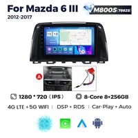 MEKEDE MS Android 12 Système stéréo Lecteur audio pour Mazda 6 2012-2017 Ventilateur de refroidissement de navigation Caméra panoramique 4G/WiFi