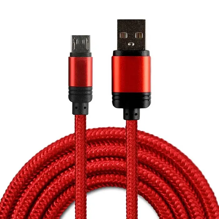 TKETAI Nylon braided black/red/blue/white multicolor 1M 2A micro android USB cable charger