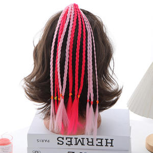 Enfants Filles <span class=keywords><strong>Extension</strong></span> <span class=keywords><strong>De</strong></span> Cheveux Coloré Tressé Perruques <span class=keywords><strong>Queue</strong></span> <span class=keywords><strong>De</strong></span> <span class=keywords><strong>Cheval</strong></span> Bandeaux Élastiques Bandes <span class=keywords><strong>De</strong></span> Cheveux Chapeaux - Product Image 3