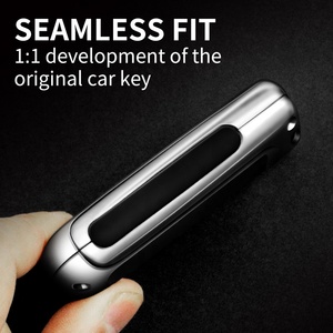 Vente en gros de coques de clés de <span class=keywords><strong>voiture</strong></span> en métal gris, accessoires haut de gamme pour voitures - Product Image 4