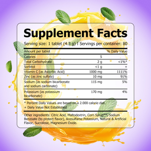 Customizable Vitamin C Zinc Effervescent Tablets with Vitamin C and Potassium Herbal <b>Supplement</b> Supports Immune System Tablets - Product Image 2