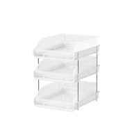 Organizador de Archivos de Escritorio A4 de Cuatro Niveles, Estante de Almacenamiento para Oficina y Estudiantes, Extraíble, de Silicona y Acero Inoxidable, Gran Capacidad