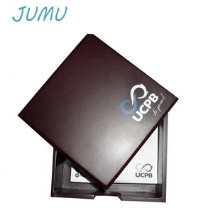 Matte Dark Red Lacquer Finish <strong>Wooden</strong> <strong>Post</strong> It <strong>Box</strong> - Product Image 2