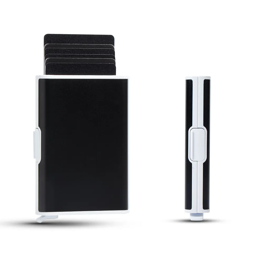 CASEKEY Fashionable Business Card Holder Case Billetera Inteligente Mens Slim Wallet With Money Clip Coin Holder Key Pocket