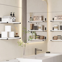 Ensemble de 5 étagères flottantes en bois de style rustique pour la décoration de la maison, les chambres, les salons, les cuisines, le garage, étagère murale de rangement