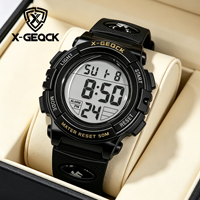 Modische Digitaluhr Sport 3ATM Wasserdicht Herren-Timing-Uhr Multifunktionale Gummiarmband Wecker Kalender Digitaluhr