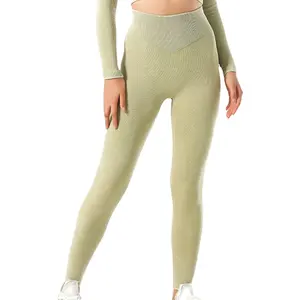 High Quality Running Fitness Sand Washing High Waist Seamless Yoga Leggings For Women Gym Scrunch Butt Yoga Legging